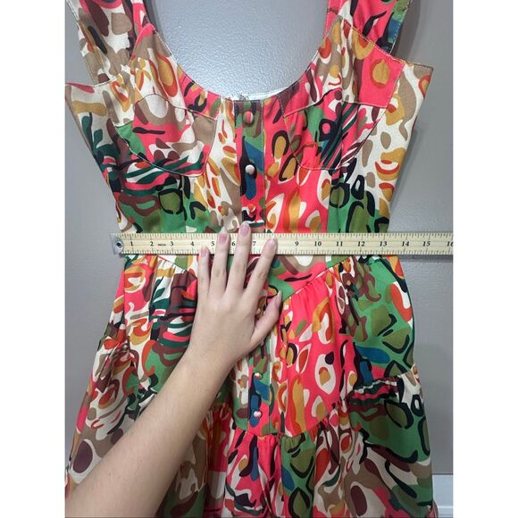 NWT Commense Print Low Cut Ruffle Short Jumpsuit Romper Women's Small - Picture 11 of 16